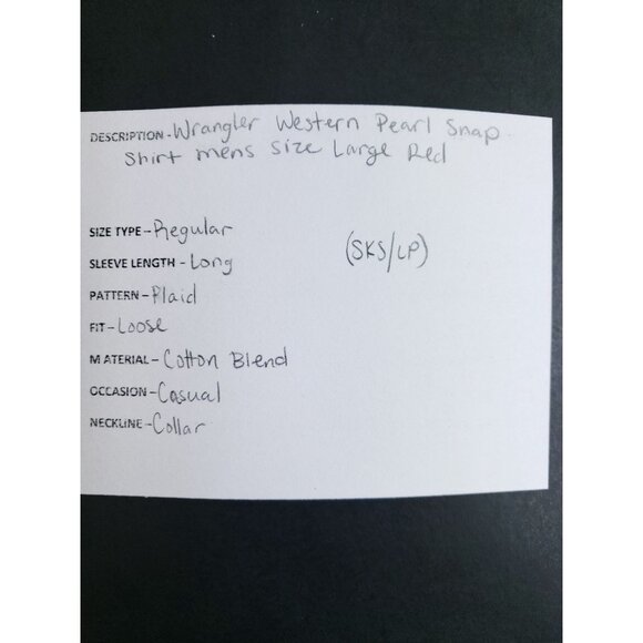 Wrangler Western Pearl Snap Shirt Men's Size Large Red - Picture 7 of 8